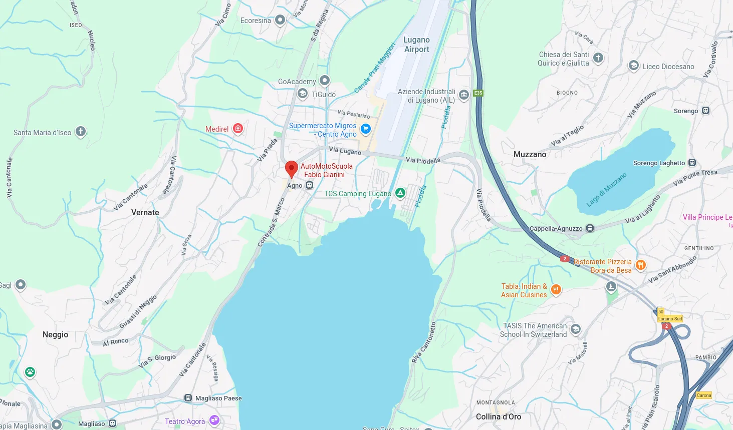 Mappa di Sede Agno - Via Fontanone 2, 6982 Agno